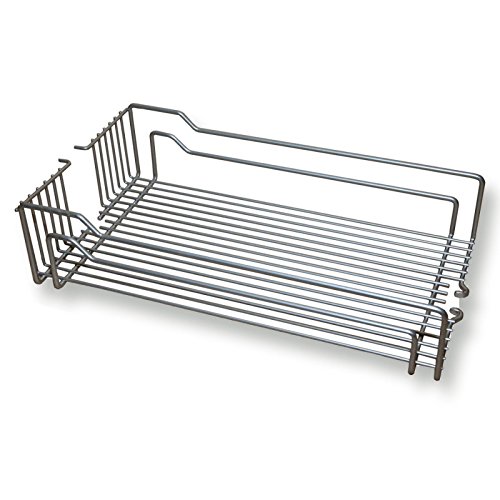 Einhängeboden Einhängekorb für Kesseböhmer Hoch-Schrank Dispensa/Drahtkorb für 30er Apothekerschrank / 250 x 467 x 110 mm/Stahl Silbergrau (matt verchromt) von SO-TECH
