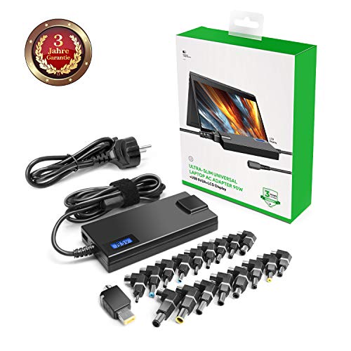 90W Universal Ladegerät für ACER, Sony, Fujitsu, Toshiba, Fujitsu, NEC, GreatWall, HP/Compaq, Dell, Delta, IBM, ASUS, Samsung, LG, Medion+EU Kabel+18 Steckers+5V 2A USB für alle Tablet PC Smartphones