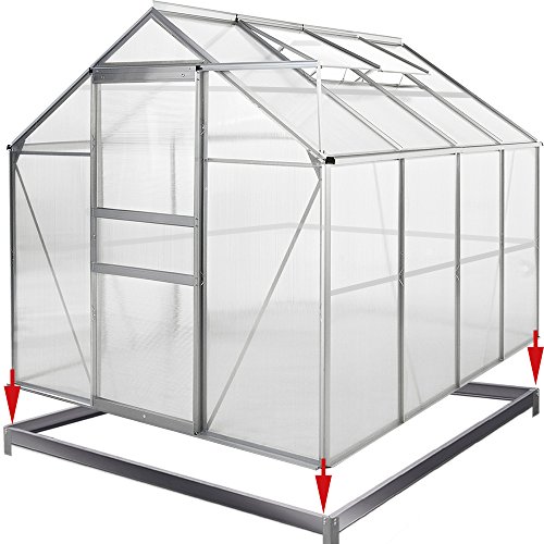 Deuba Aluminium Gewächshaus 7,6m³ mit Fundament Treibhaus Gartenhaus Frühbeet Pflanzenhaus Aufzucht 250x195cm | Modellauswahl | Verschiedene Größen | mit Fundament