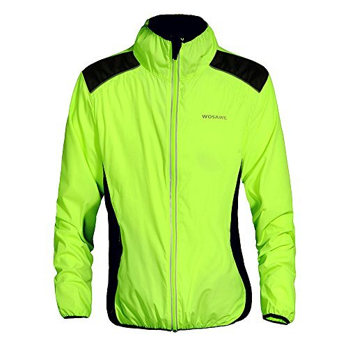 WOSAWE Fahrradjacke für Herren Damen wasserdichte Ultraleichte Sportbekleidung mit Reflektierendem für Radfahren, Laufen, Wandern, Bergsteigen L