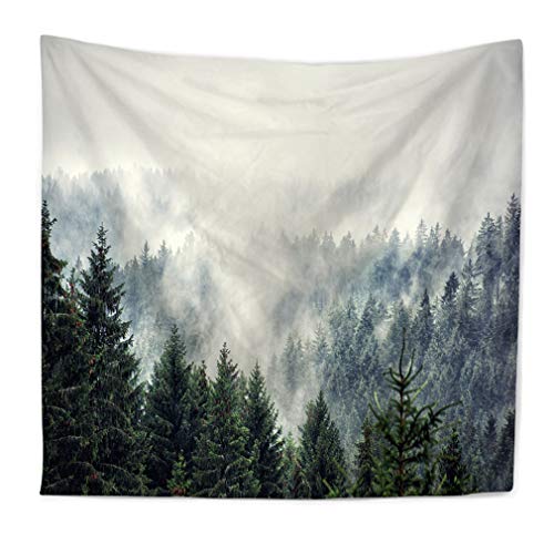 Nunbee Tapisserie Wandbehäng Mandala Wald Wandteppich Wanddekoration Indisch Psychedelic Naturlandschaft Hanging Hippie Beach Yoga Picknick Tischdecke Strandtücher, Wald 3 200 * 150cm