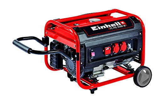 Einhell Stromerzeuger (Benzin) TC-PG 3500 W (4,1 kW, Dauerleistung bis 2600 W, max. 3100 W, zwei 230 V-Anschlüsse, 4-Takt-Motor, 15 L, Überlastschalter, Ölmangelsicherung, Voltmeter, AVR-Funktion)