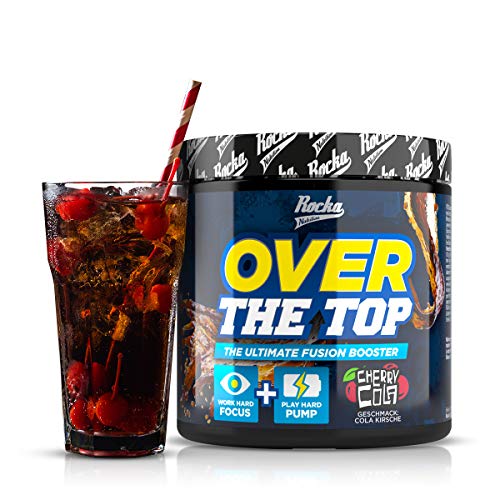 Rocka Nutrition OVER THE TOP Pre Workout Booster Fitness | 2in1 Pump Booster + Fokus Booster - 240 g (Cherry Cola)