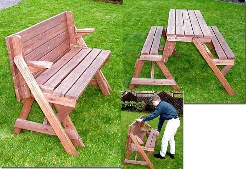 Holzbank Tisch Sitzgarnitur clevere Sache die Kombibank - Gartenbank