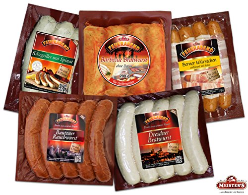 Sonderangebot Grillpaket, Dresdner Bratwurst, Käsegriller, Rauchwurst für Grill & Pfanne Debrecziner Art, Berner Würstchen mit Käse Emmentaler & Bacon