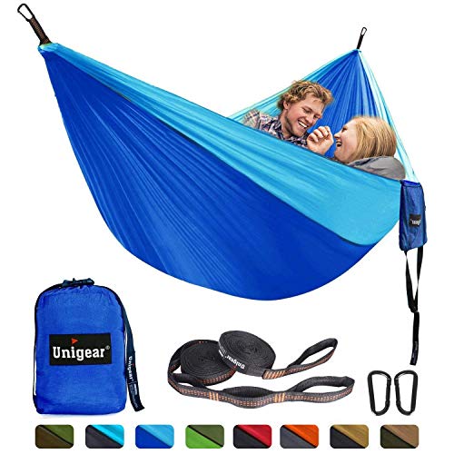 Unigear Camping Hängematte, 320X200cm Reise Hängematte, Hammock|1 Paar Aufhängeset+2 Karabine| 2 Personen| 300kg Tragelast