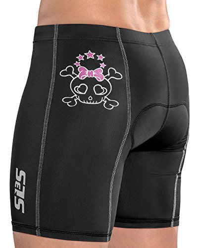 SLS3 Triathlon Hose Damen | Tri Bike Shorts | Schwarz | Super Bequem und Langlebig Black/Skull, M