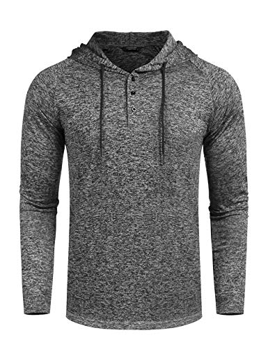 COOFANDY Kapuzenpullover Herren Pullover Dünner Pulli Baseball-Sweatshirt Langarm Rundhals-Ausschnitt Slim Fit Winter Sommer
