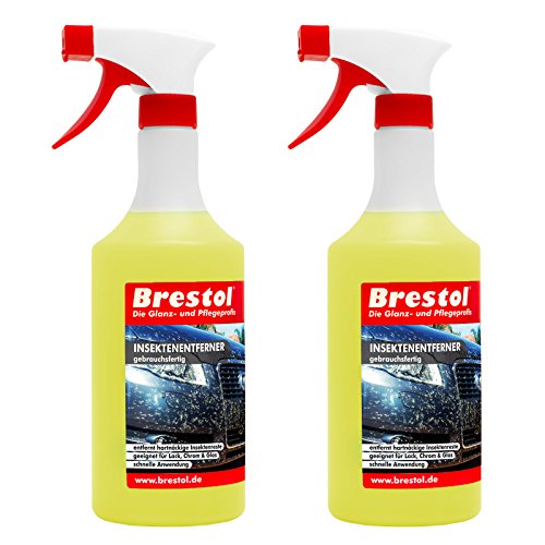 Brestol INSEKTENENTFERNER 2X 750 ml gebrauchsfertig (7449) - Insektenlöser Polycarbonat geeigneter Insektenreiniger Vogelkotentferner Spezialreiniger alkalisch - Original