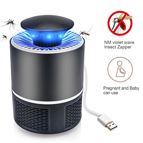 IREENUO Moskito Zapper Mörder USB Ruhe - Elektrischer tragbarer Inneninsekt Mörder USB angetriebenes Weiches Helles Fliegen Insekten Wanze Zapper Schwarz