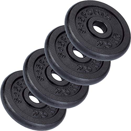 ScSPORTS Hantelscheiben-Set 10 kg / 20 kg, Gusseisen, Varianten 4 x 2,5 kg / 8 x 2,5 kg, Gewichte, 30/31 mm Bohrung