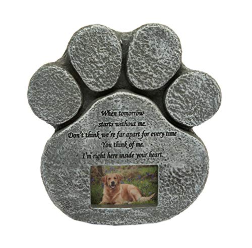Hyindoor Hund Gedenkstein Haustier Grabstein mit Spruch und Bilderrahmen