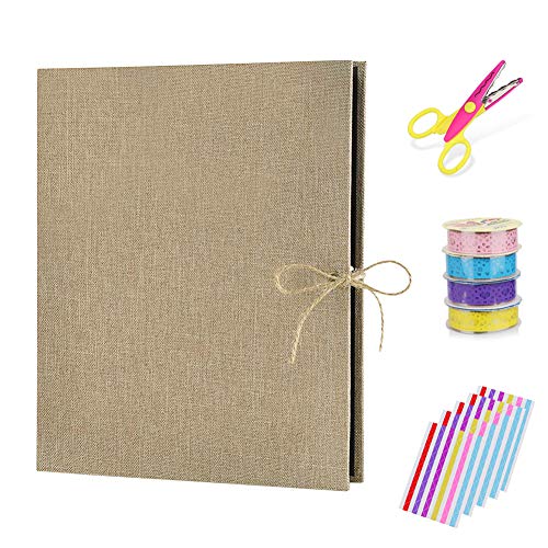 Fotoalbum zum Selbstgestalten,DIAOPROTECT Leinen Schwarze Seiten Scrapbook Album Fotobuch Fotoalben für 240Fotos, DIY Fotoalbum für Baby Familie Valentinstag Geburtstag Jahrestag Geschenk(28*21CM)