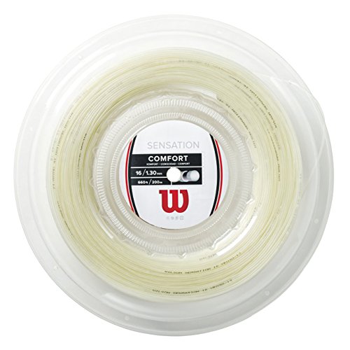 Wilson Erwachsene Besaitung von Schläger Sensation 16 200 m Reel Tennissaite, Natural