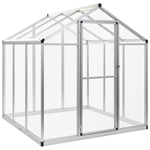vidaXL Vogel Voliere Aluminium 183x178x194cm Vogelkäfig Vogelhaus Hühnerstall