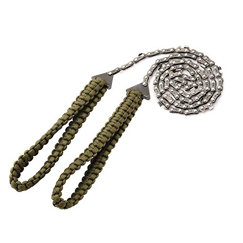 Handkettensäge mit paracord griff Kettensäge Ast-Säge Gartensäge 36inch/16 Zähnen aus Stahl Outdoor für Camping Garten Survival. (36inch-16zähnen)