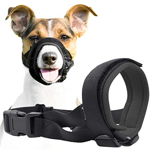 Good Boy Maulkorb für Hunde - Verhindert sicher Bisse und ungewolltes Kauen - Neuer sicherer bequemer Sitz - Weiche Neopren Polsterung - Kein Wundscheuern mehr (S, Grau)