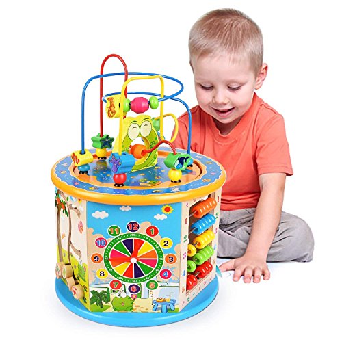 Titiyogo Motorikspielzeug 8 in 1 Spielwürfel aus Holz Baby Spielzeug 1 Jahre Motorikwürfel Lernspielzeug Motorik Spielzeug 1 Jahr for Früher Erlernen Kinder Kleinkinder Jungen Mädchen Geschenk