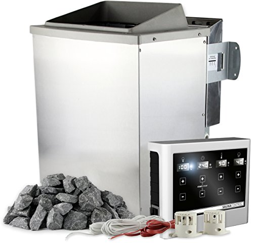 SULENO Bio-Saunaofen KEMI 9,0 kW Edelstahl mit 20 kg Saunasteine