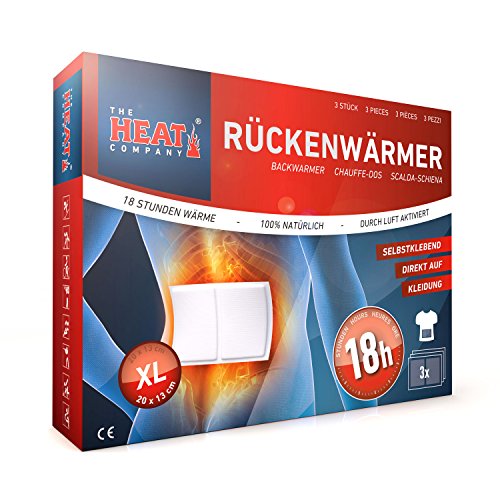 The HEAT company Rückenwärmer Wärmekissen Körperwärmer XL (20x13cm) Apotheke 18 Std. Wärmedauer 3 Stück BOX