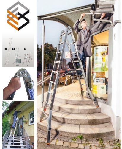 TeleVario Teleskop-Gelenkleiter mit 4 x 4 Sprossen