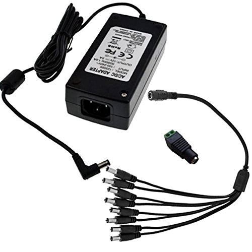 Foxnovo 12V 5A 60W DC Netzteil mit 8-Wege CCTV Video Stromkabel für LED Leuchtröhre