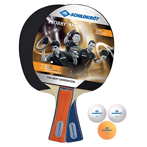 Donic-Schildkröt Tischtennis-Set Hobby, für 2 Spieler (2 Schläger, 3 Bälle, in Tragetasche, gute Freizeitqualität), 788602