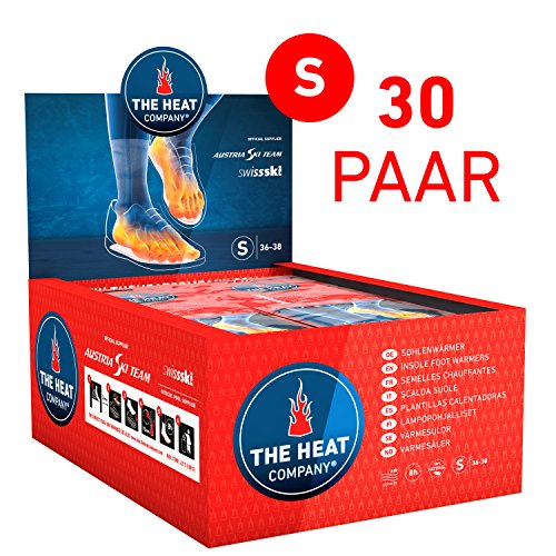 THE HEAT COMPANY Sohlenwärmer - EXTRA WARM - Wärmesohlen - Fußwärmer - 8 Stunden warme Füße - sofort einsatzbereit - luftaktiviert - rein natürlich - Größe SMALL: 36-38 - 30 Paar