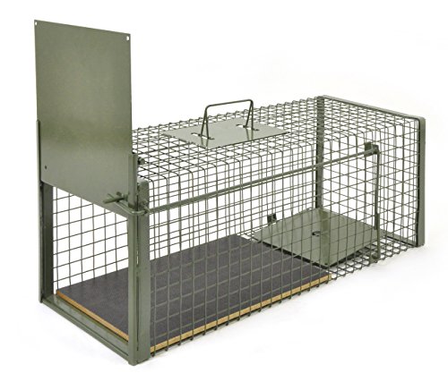 KrapTrap Marderfalle Tierfalle Lebendfalle Katzenfalle 75 x 29 x 28 cm mit Holzboden