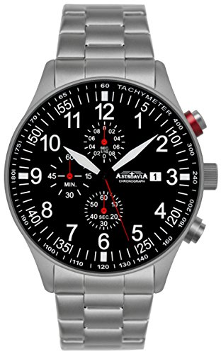 Astroavia Herren-Armbanduhr Chronograph Quarz Edelstahl N57S