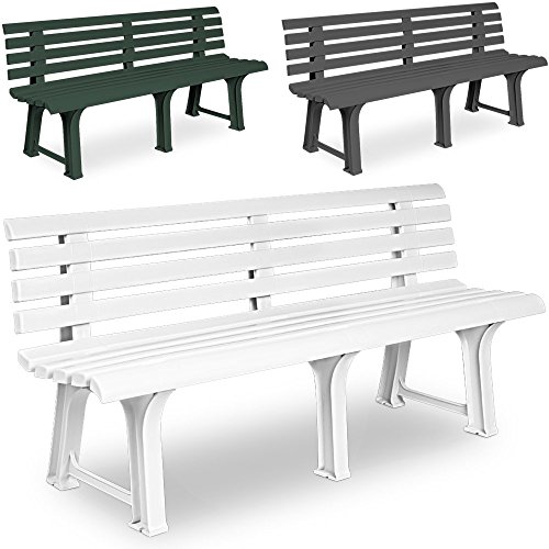 Gartenbank Sitzbank Parkbank Bank Orchidea Gartenmöbel Kunststoff 3 Sitzer 145x49x74cm weiß