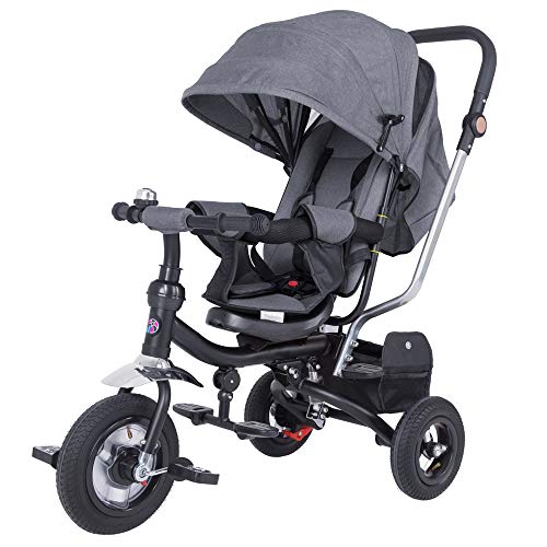 Spielwerk Dreirad Kinderdreirad Kinder Fahrrad Rad Baby Kleinkinder | für Jungen & Mädchen | - Anthrazit -