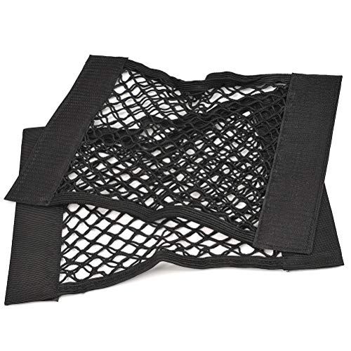 QLOUNI Kofferraum Netztasche 2 Stück Universal Netztasche mit Klettverschluss Autositz Kofferraumnetz Kofferraum Netz Organizer für universal Auto/SUV Kofferraum Gepäcknetz aus Nylon