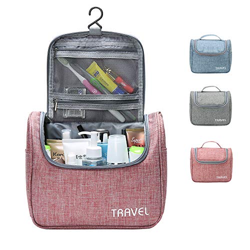 Kulturbeutel Waschtasche Unisex - Acdyion Aufhängen Kosmetiktasche Reise-Tasche für Herren und Frauen für Koffer & Handgepäck Urlaub Waschbeutel Toiletry Bag (Pink)