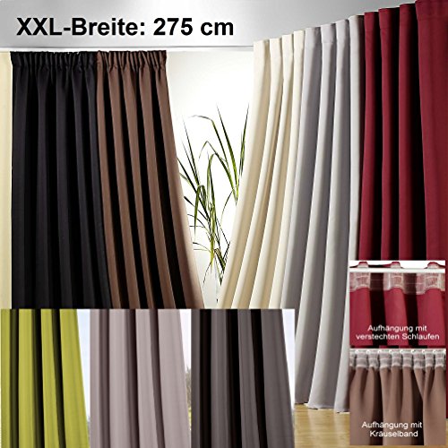Gardine XXL Dekoschal BLICKDICHT Verdunkelungsgardine Thermogardine HxB 245x275 cm Kälte- und Wärmeisolierung …auspacken, aufhängen, fertig! Vorhang Typ139