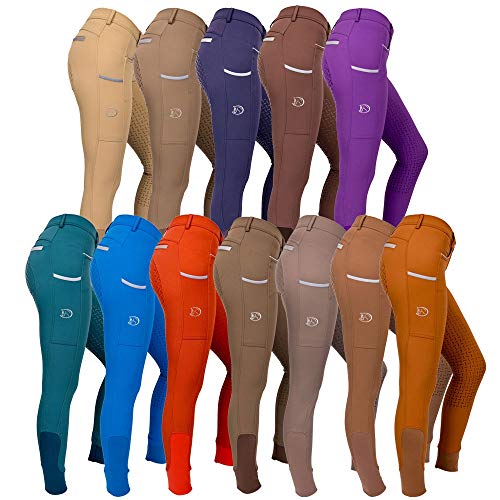 RidersDeal Collection Silikonvollbesatzreithose Limited Silver Design für Damen, Saphire