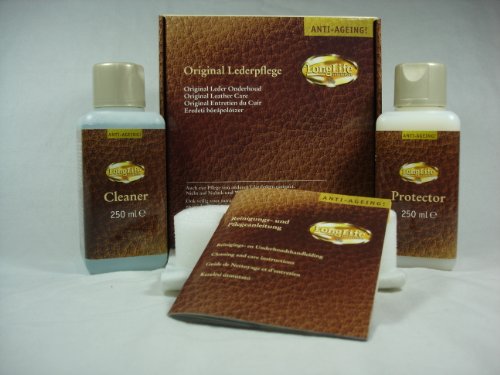 LongLife Lederpflegeset Anti-Ageing MAXI, je 250ml Cleaner & Protector