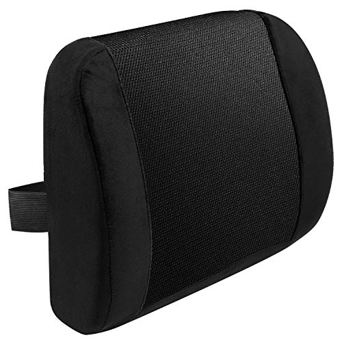 LEADSTAR Rückenkissen Orthopädisches Rückenstützkissen Lendenkissen Lordosenstütze Lordosekissen Memory Schaum für Auto, Rollstuhl im Büro und Arbeitszimmer - Schwarz