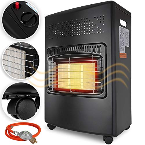 KESSER 4200 Watt Keramik Gasheizer inkl. Gasdruckregler Gasschlauch - Gasheizofen, Gasheizgerät, Infrarot Keramikbrenner, Wärmeleistung, Butan- oder Propangasflaschen bis 15 kg [Energieklasse A]