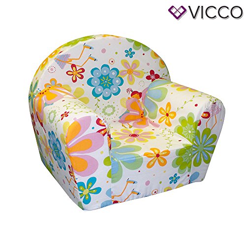 Vicco Kindersessel Kindersofa Minisofa Kindermöbel Sessel Sofa Schaumstoff (Blumen)