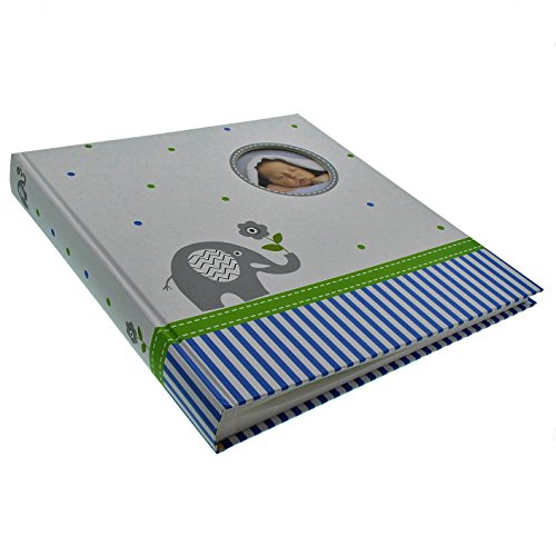 Goldbuch Babyalbum mit Fensterausschnitt, Babyworld Wal, 30 x 31 cm, 60 weiße Blankoseiten mit 4 illustrierten Seiten und Pergamin-Trennblättern, Laminierter Kunstdruck, Weiß/Grün, 15329