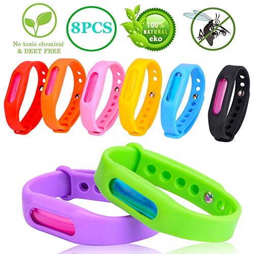 Mückenschutz Armband Anti Mosquito Bracelet 8 Stück Natürliche insektenschutz armband Moskito Mückenarmband Insektenschutz Schutz gegen Mücken Outdoor Indoor Mosquito, Kinder und Erwachsenen Geeignet