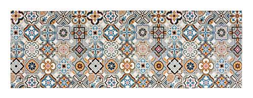 andiamo Vinyl Küchenläufer mit Buntem Design, pflegeleicht, strapazierfähig und schadstoffgeprüft, Farbe:Blau-Grau, Größe:50 x 150 cm
