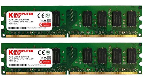 Komputerbay 8GB (2X4GB) DDR2 DIMM (240 PIN) 800Mhz PC2 6400 PC2 6300 8 GB - CL 5