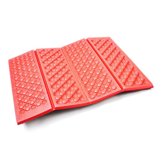 AceCamp Faltbares leichtes Thermo Sitzkissen Iso-Sitzmatte wasserdicht isolierend, 40 x 30 x 1 cm, 2 Stück, Rot, 39402