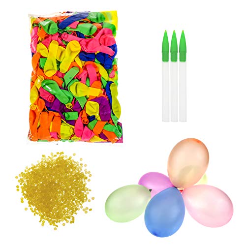 TOAOB Wasserballon Wasserbomben Einschließlich 500 Luftballons 500 Gummibänder und 3 Füllen Instrument für Party