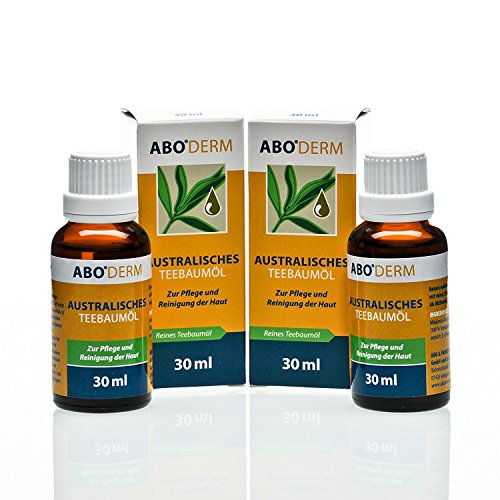 100% Reines Australisches Teebaumöl 60 ml (2x 30 ml) zur Haut-Pflege Reinigung, gegen Pickel, Schuppen und Mitesser