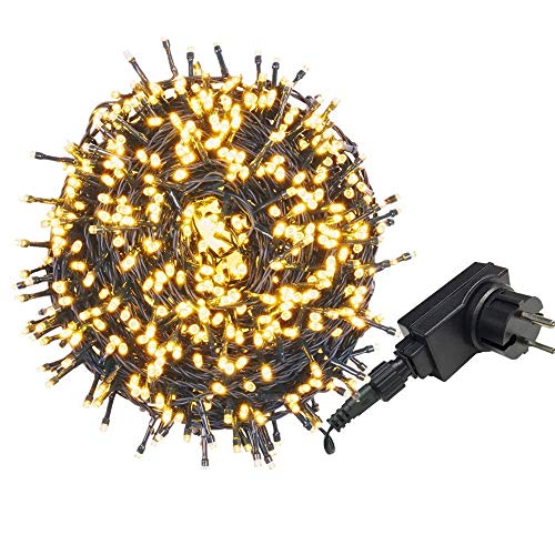 AUFUN LED Lichterkette Außen Außenlichterkette Weihnachtsbeleuchtung Wasserdicht IP44 mit 8 Leuchtmodi für Hochzeit, Party, Garten, Ostern (100m,1000LEDs,WarmWeiß)