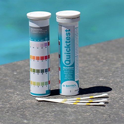 BAYROL Quick Test - 50 x Pool Teststreifen für pH Wert/Chlor/Alkalinität/Algizid