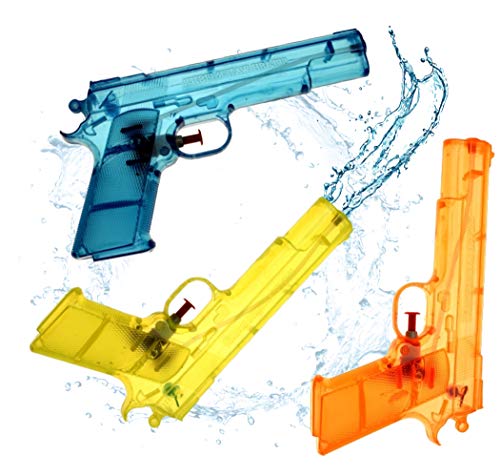 3x Wasserpistolen Set 20 cm Wasserspritzpistole Spritzpistole klein mini Wasser für Kinder als Mitgebsel, Kindergeburtstag, Giveaway, give aways Mitbringsel Jungen Mädchen (3x Stück)
